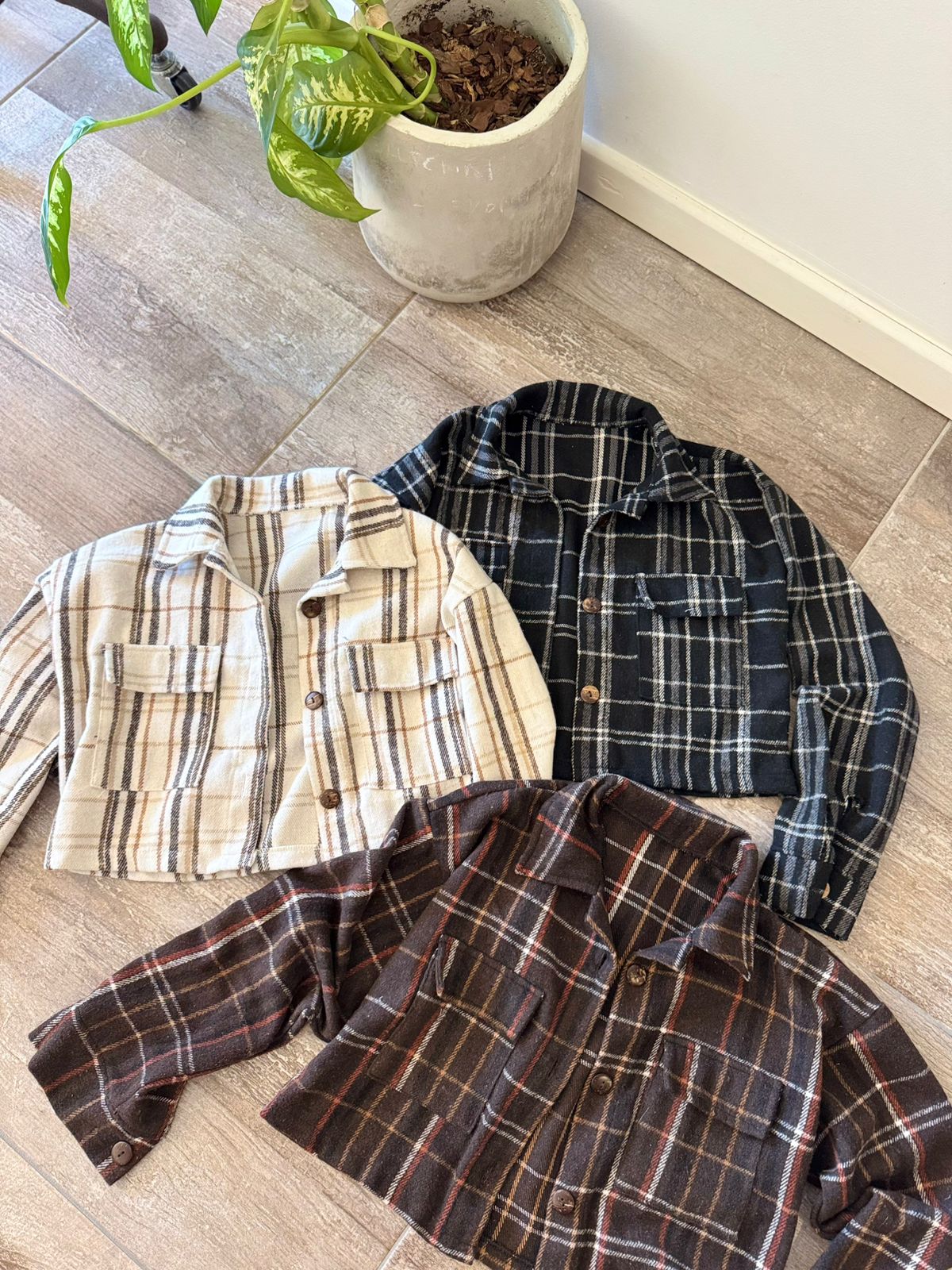 Camisaco crop Cargo Paño cuadrille Brush