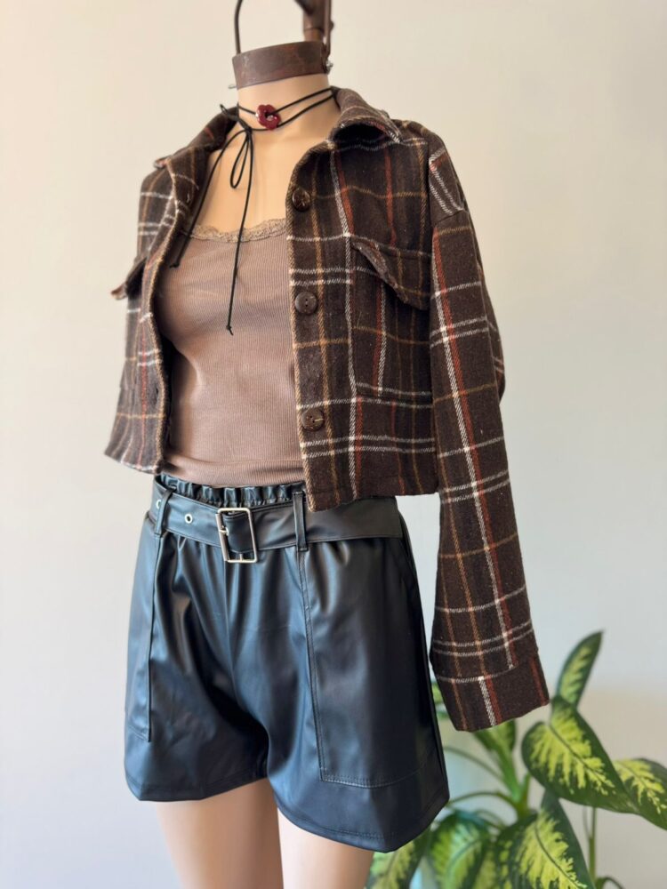 Camisaco crop Cargo Paño cuadrille Brush - Imagen 2