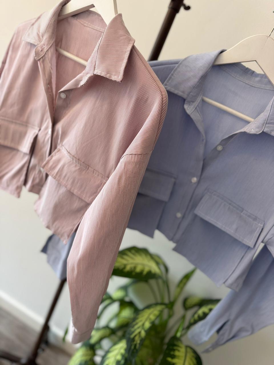 Camisa Cargo irregular Rayada