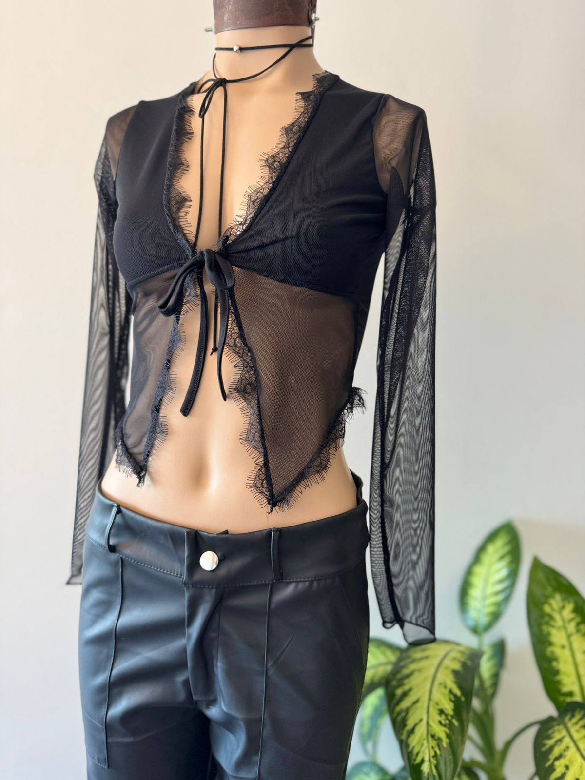 Top Mariposa Puntilla mangas TUL