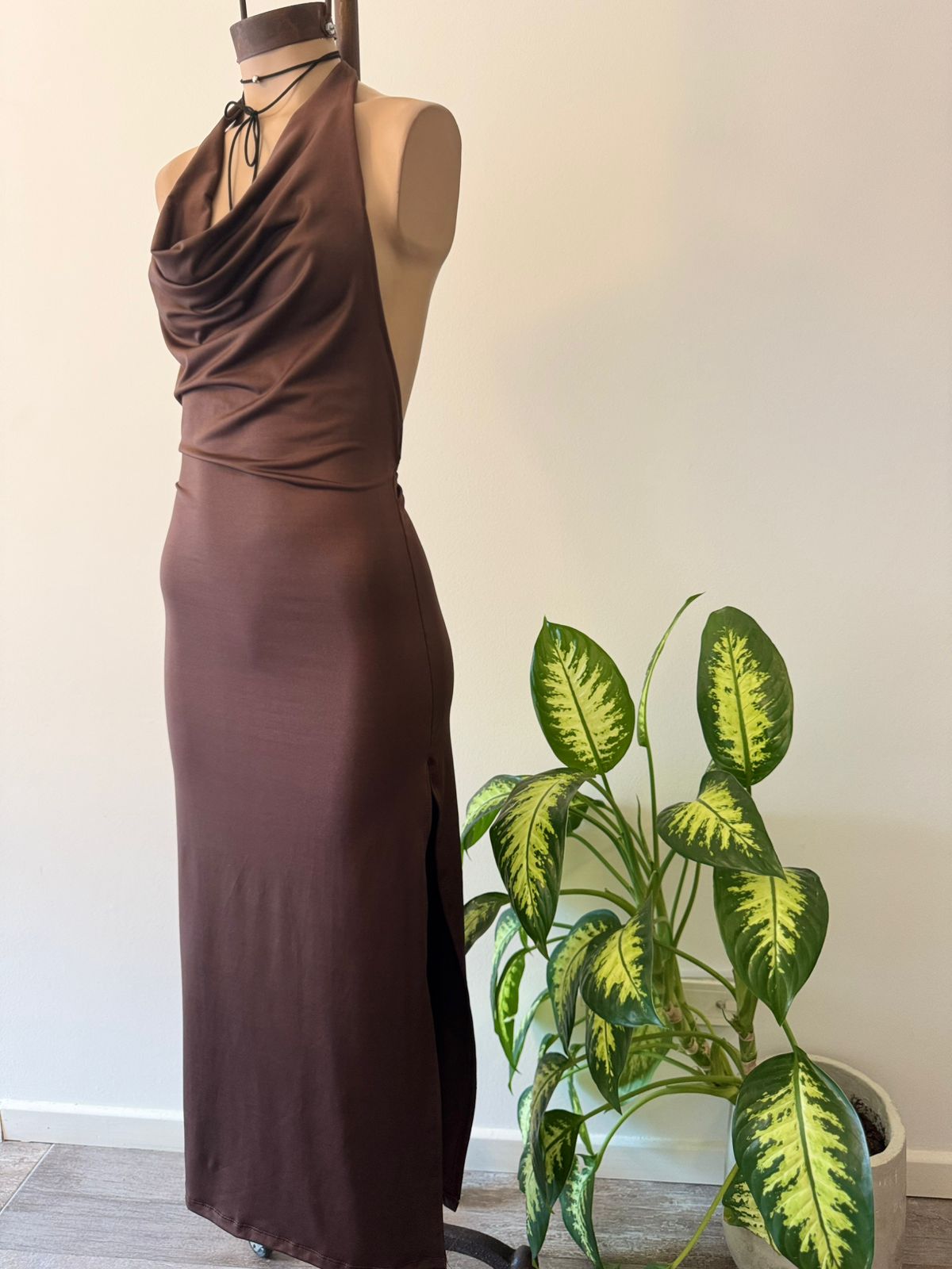Maxivestido Buche Tajo Microfibra