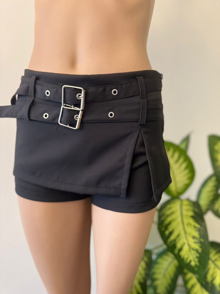 Skort Sastrero doble cinto c/hebilla Crep - Imagen 2