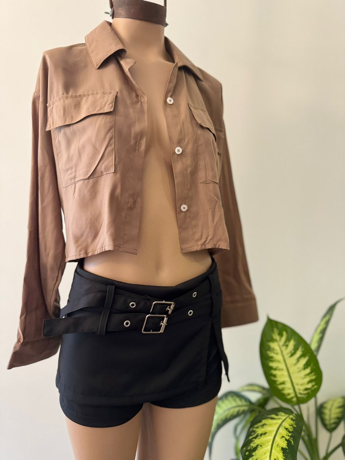 Camisa crop Cargo Poplin premium