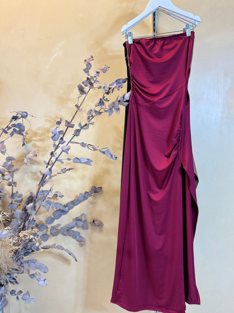 Maxivestido MONACO irregular tajo Microfibra - Imagen 2