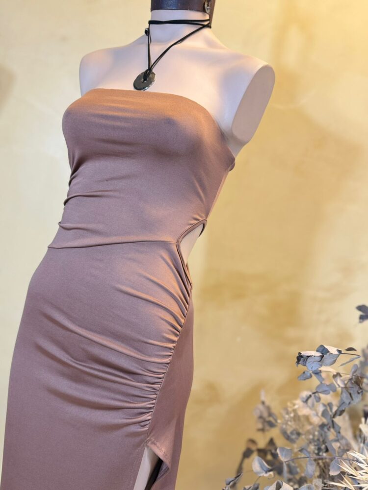 Maxivestido MONACO irregular tajo Microfibra - Imagen 3