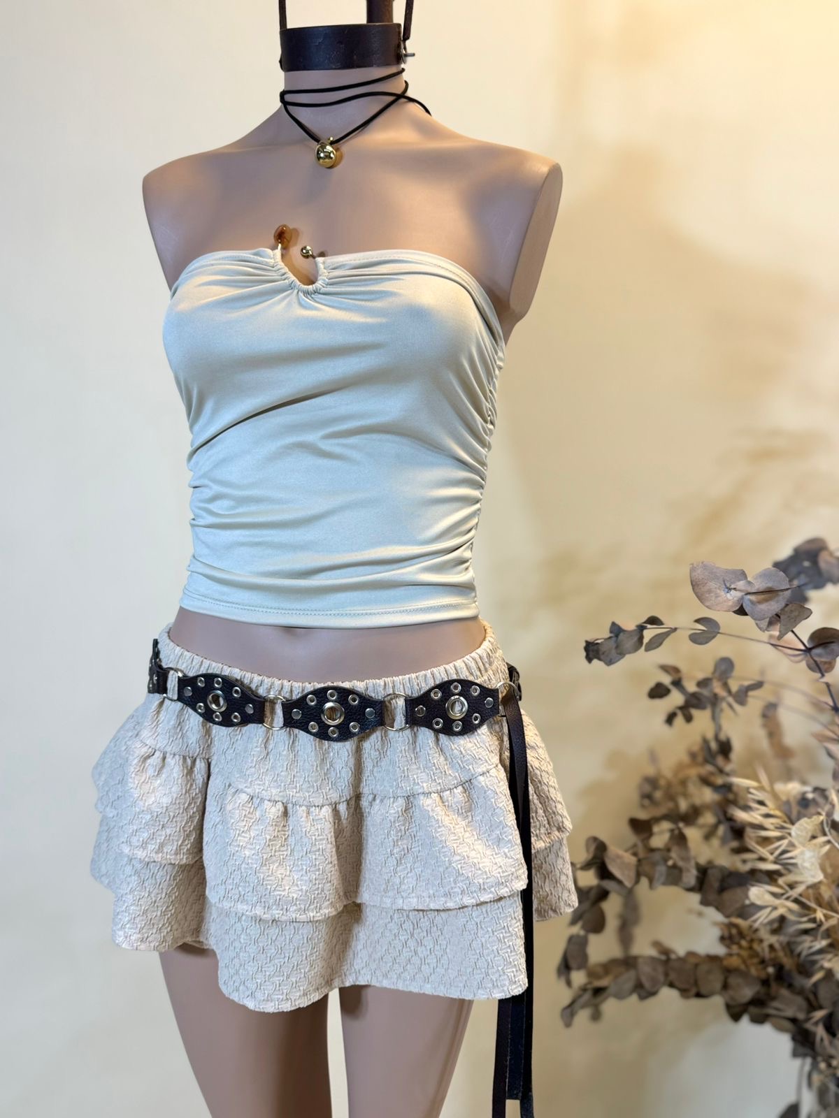 Skort boho doble volado Bambula