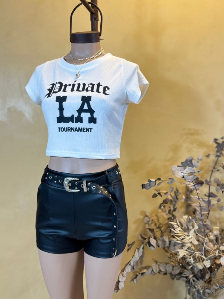 Baby Tee “PRIVATE LA” Morley soft - Imagen 2