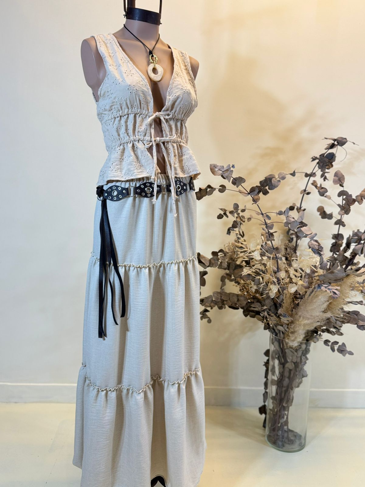 Maxipollera vuelos Lino Boho