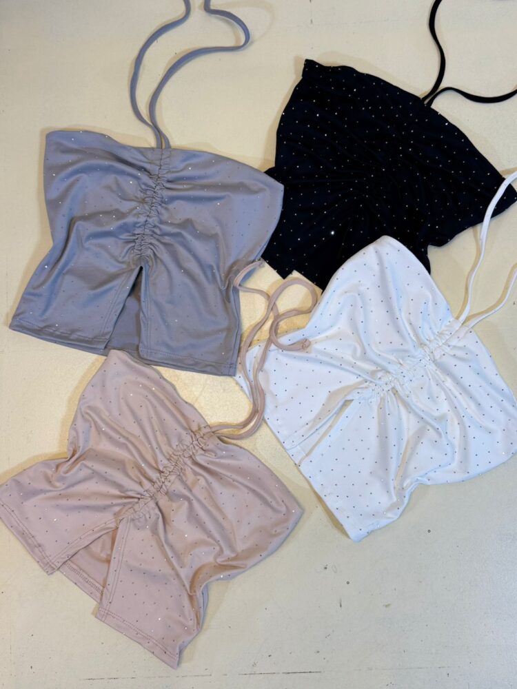 Top fruncido mariposa MICRO STRASS - Imagen 3