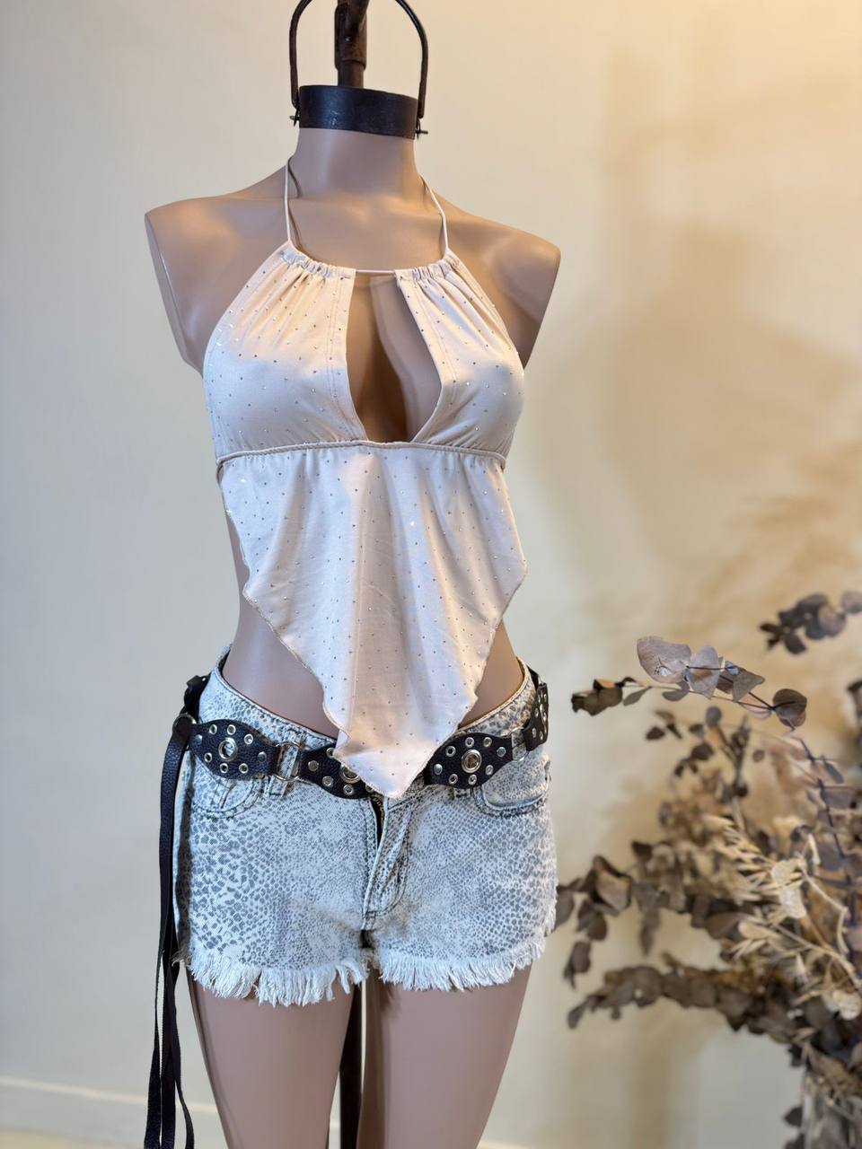 Top "JENNY" s/espalda MICRO STRASS