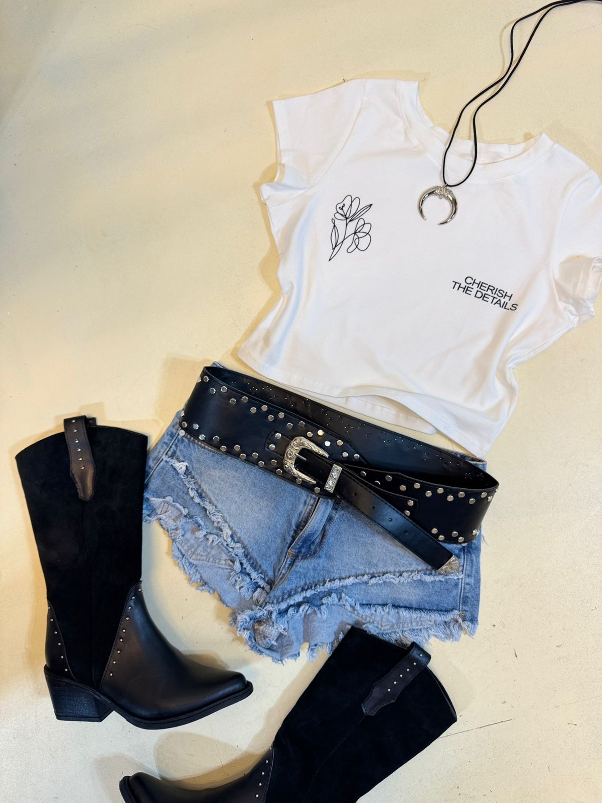 Baby Tee “CHERISH” Algodon lycra