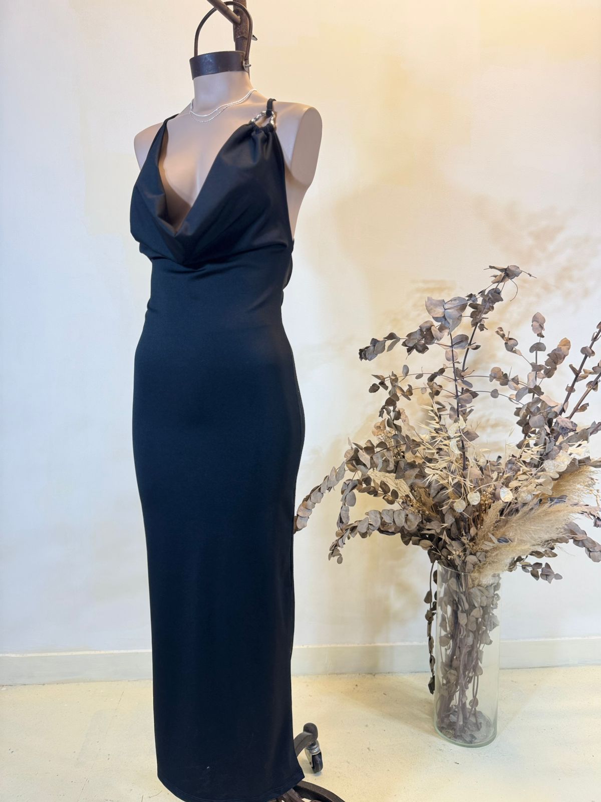 Maxivestido buche espalda cruzada NUBE Microfibra