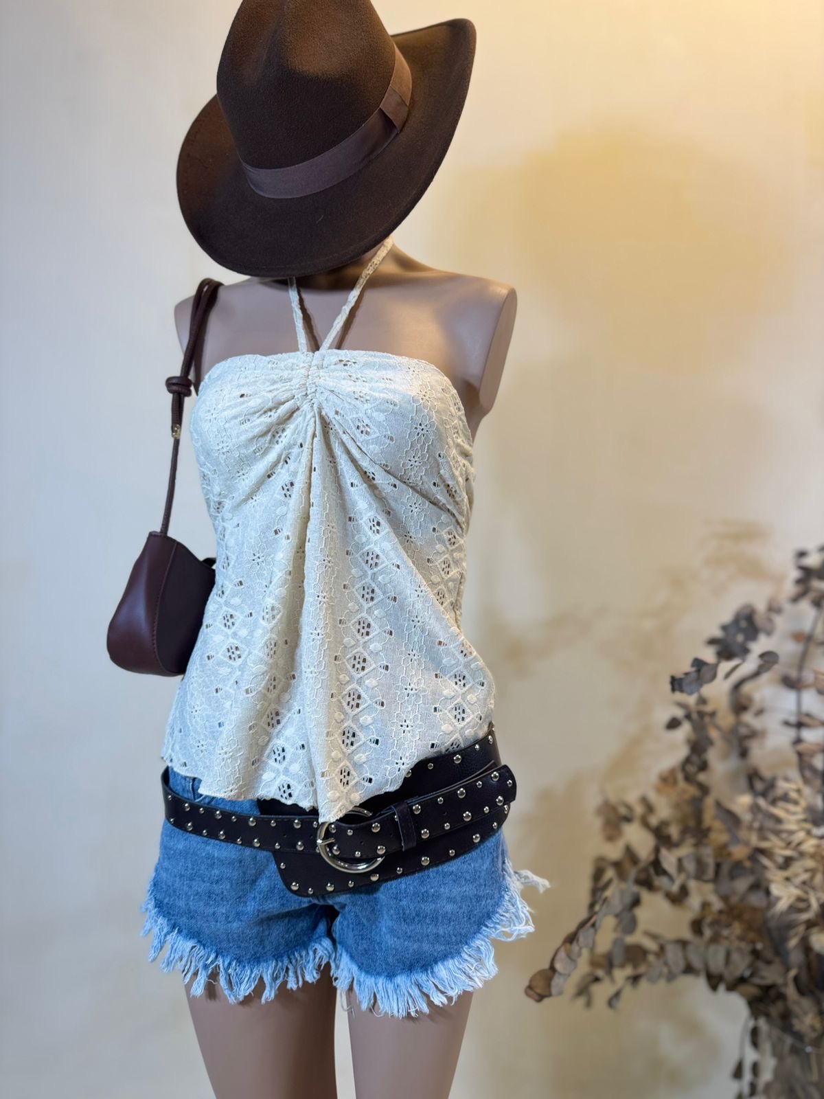 Blusa ZENOK tirita cuello BRODERIE