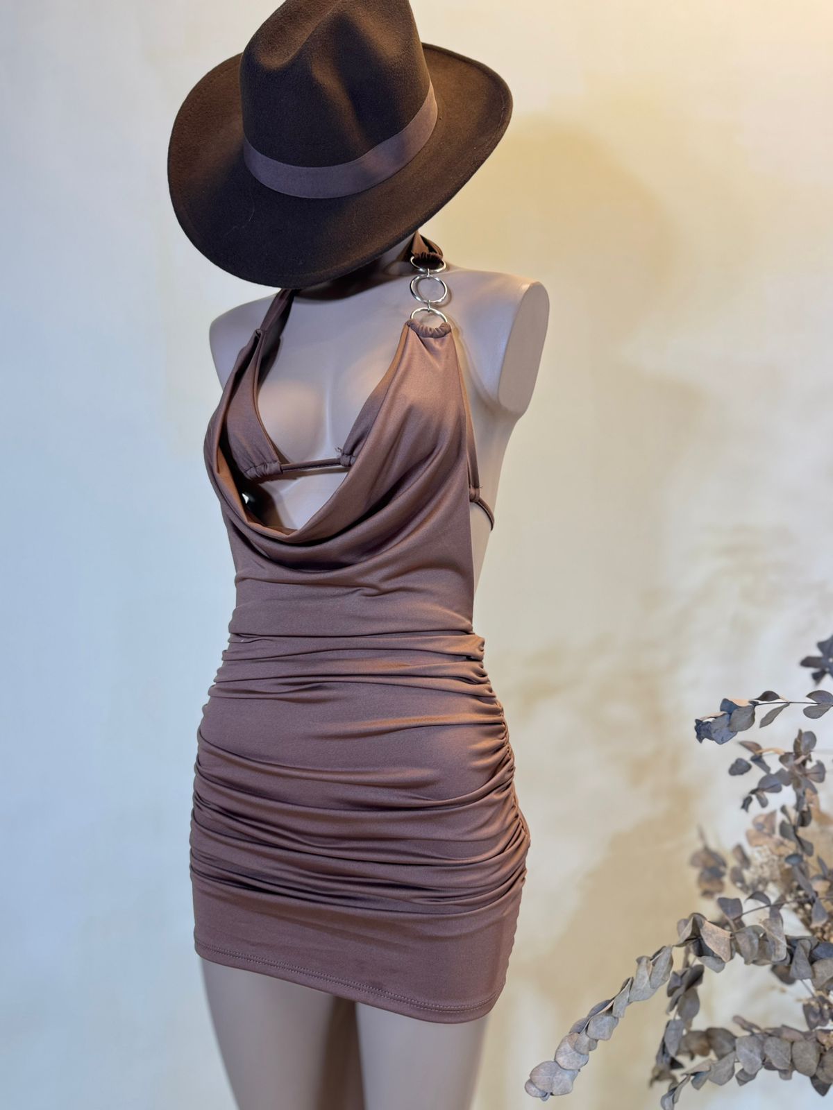 Vestido Bikini buche con 3 argollas Microfibra