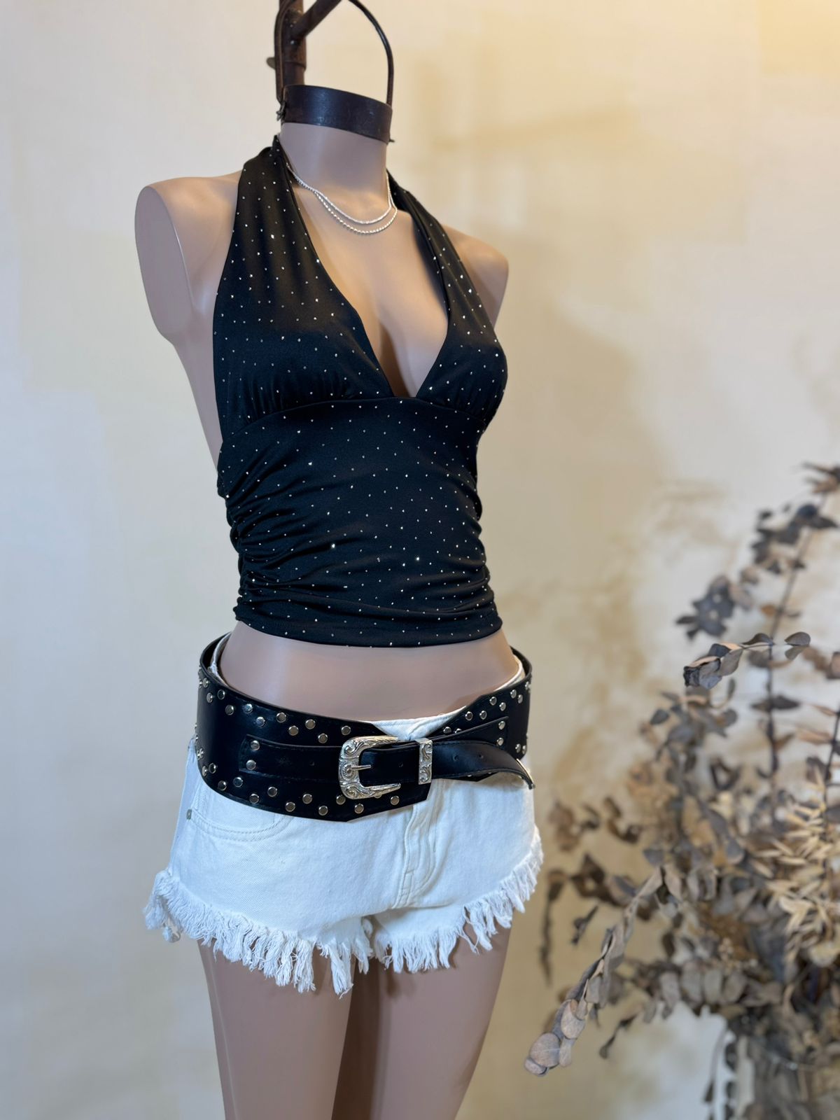 Top Marilyn fruncido Micro STRASS