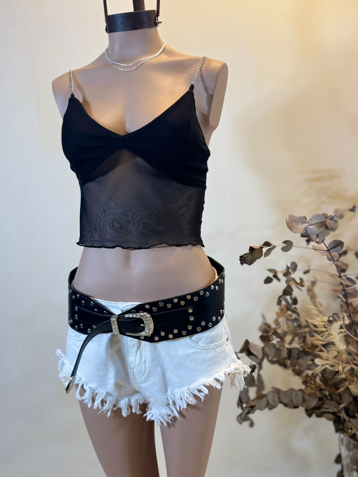 Top TAZAS Breteles CADENITA microTul