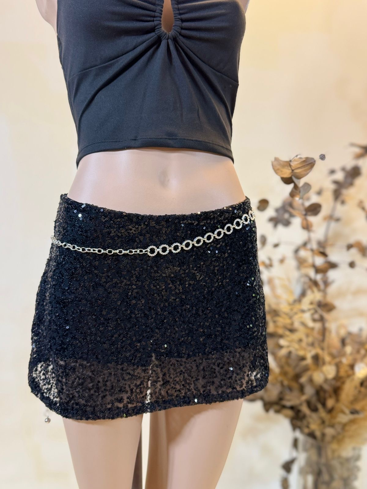 Skort Tiro bajo Lentejuela NEW YORK