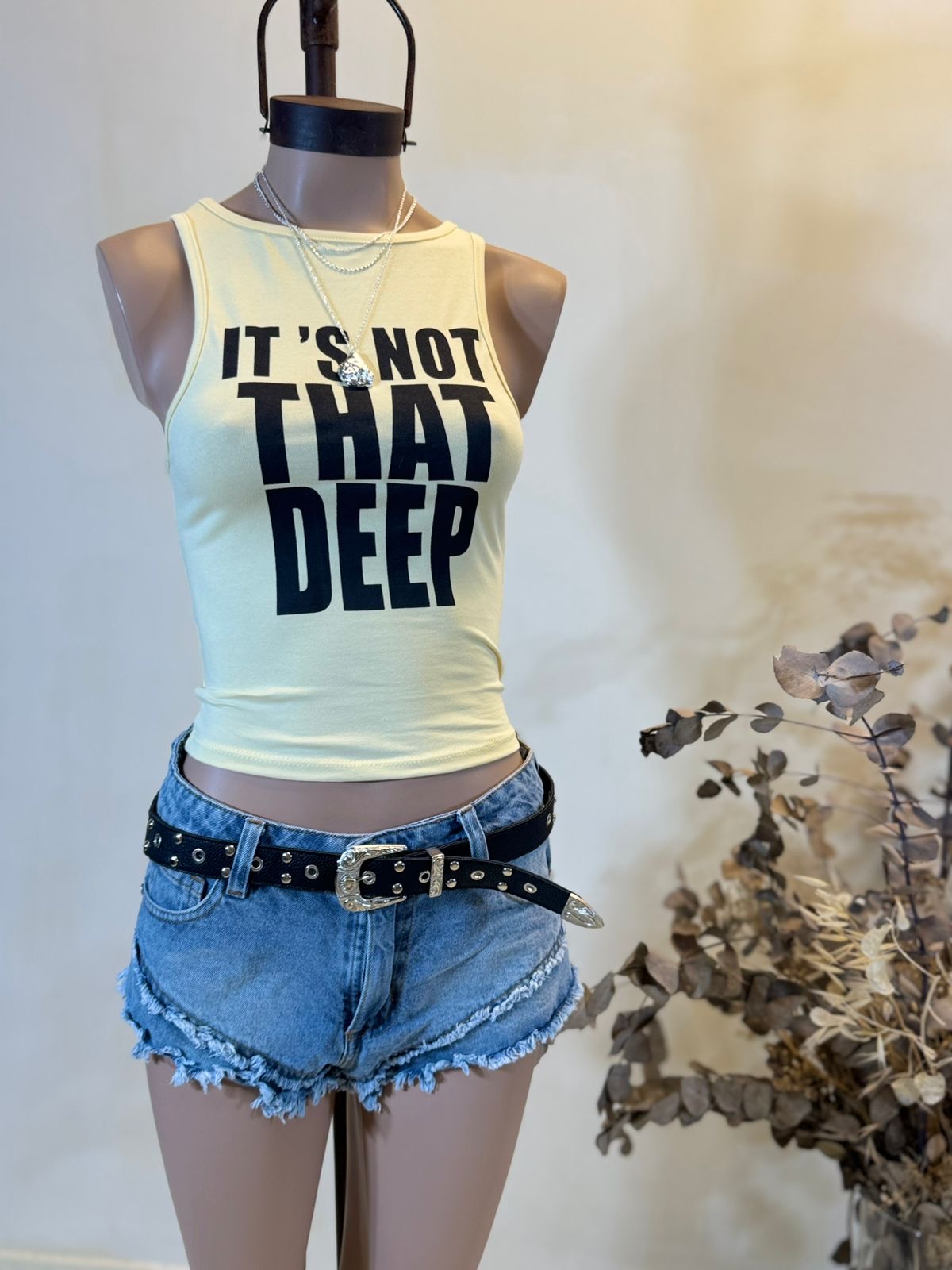 Musculosa “ITS NOT THAT DEEP” Algodon lycra