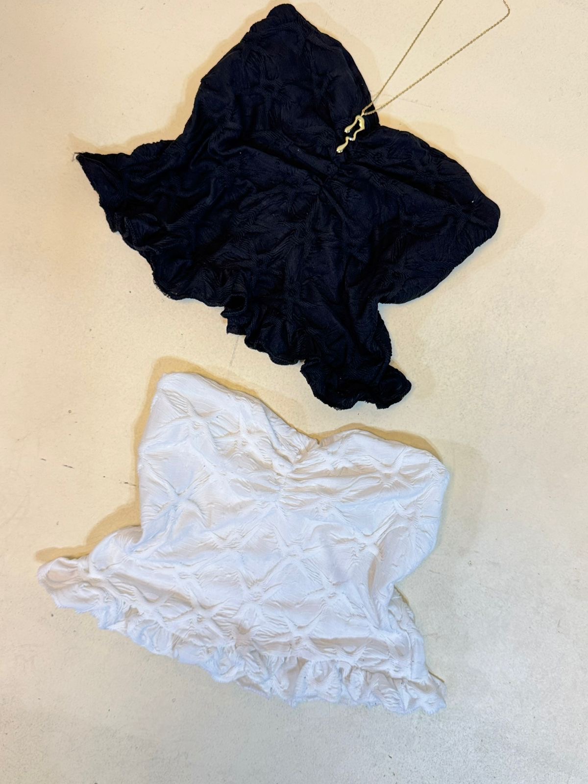 Bando fruncido y voladito Lycra TRAMADO