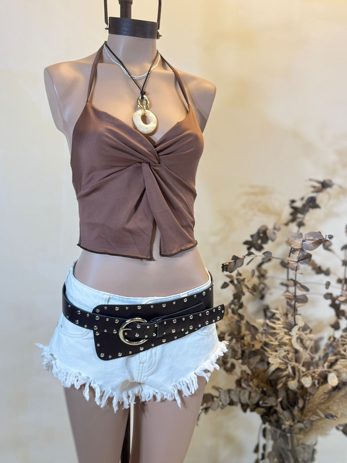 Top NUDO abierto Microfibra