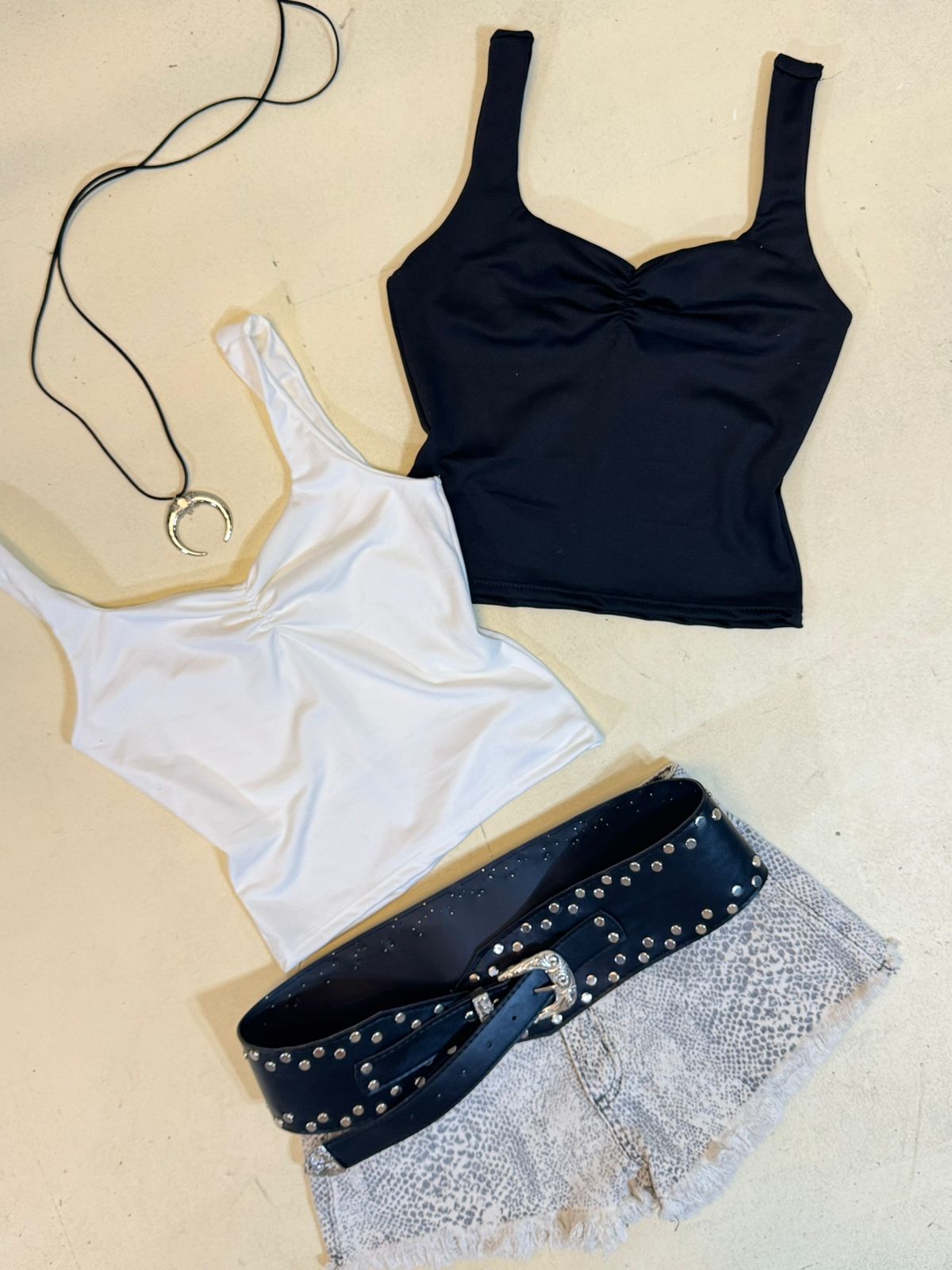 Top Escote Fruncido Microfibra