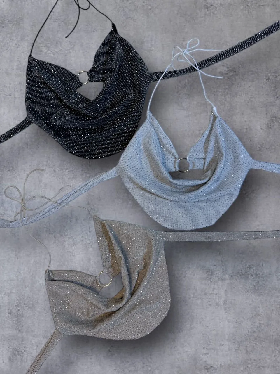 Top BIKINI BUCHE ARGOLLA STRASS GLITTER