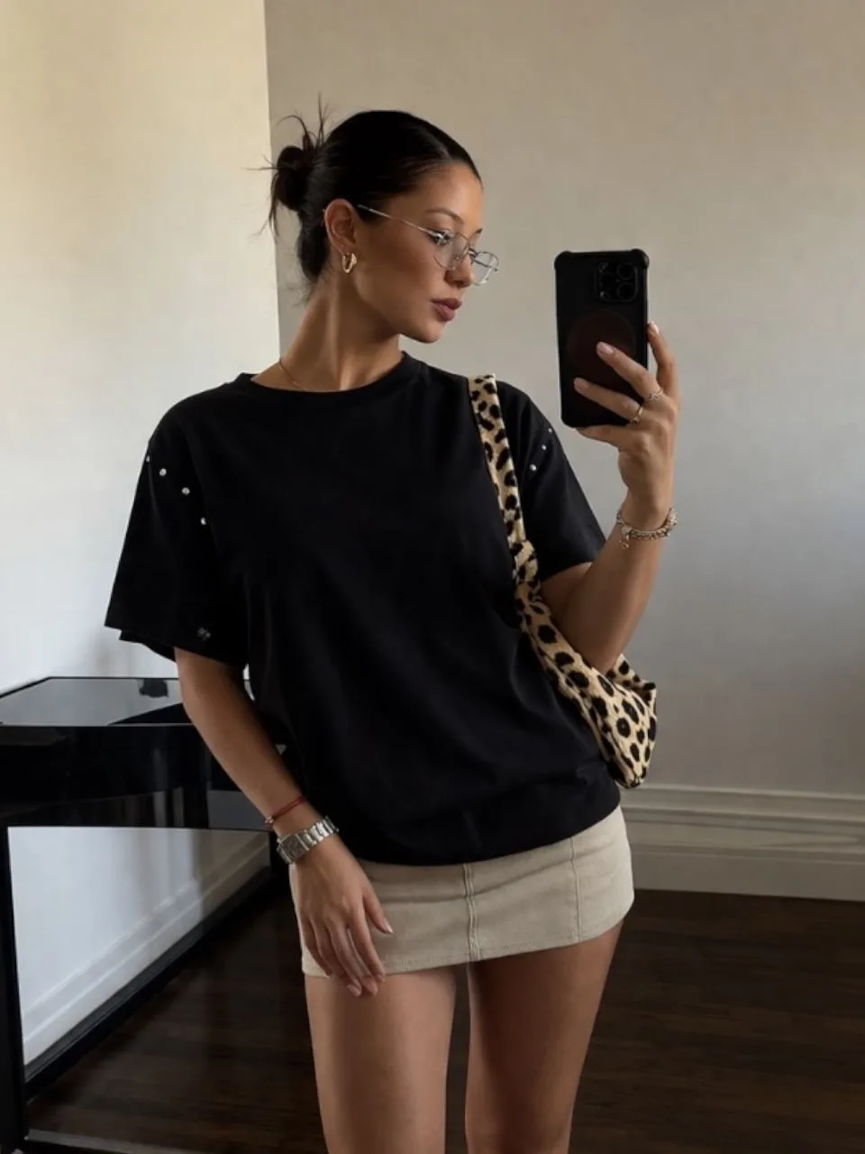 Remera suelta TACHAS mangas Jersey premium