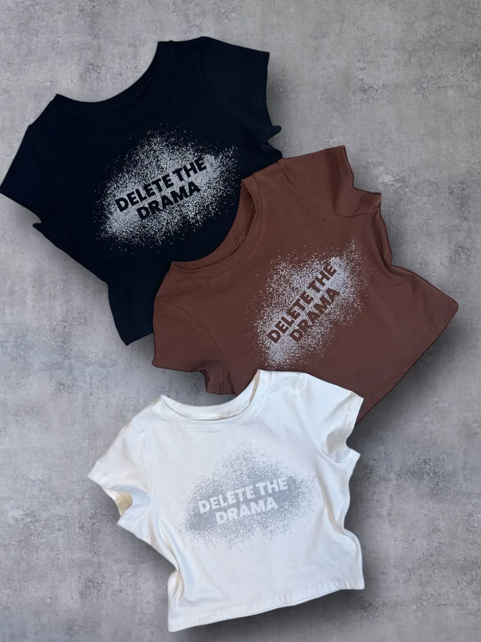 Top M/C Splash brillo “DELETE THE DRAMA” Algodon lycra
