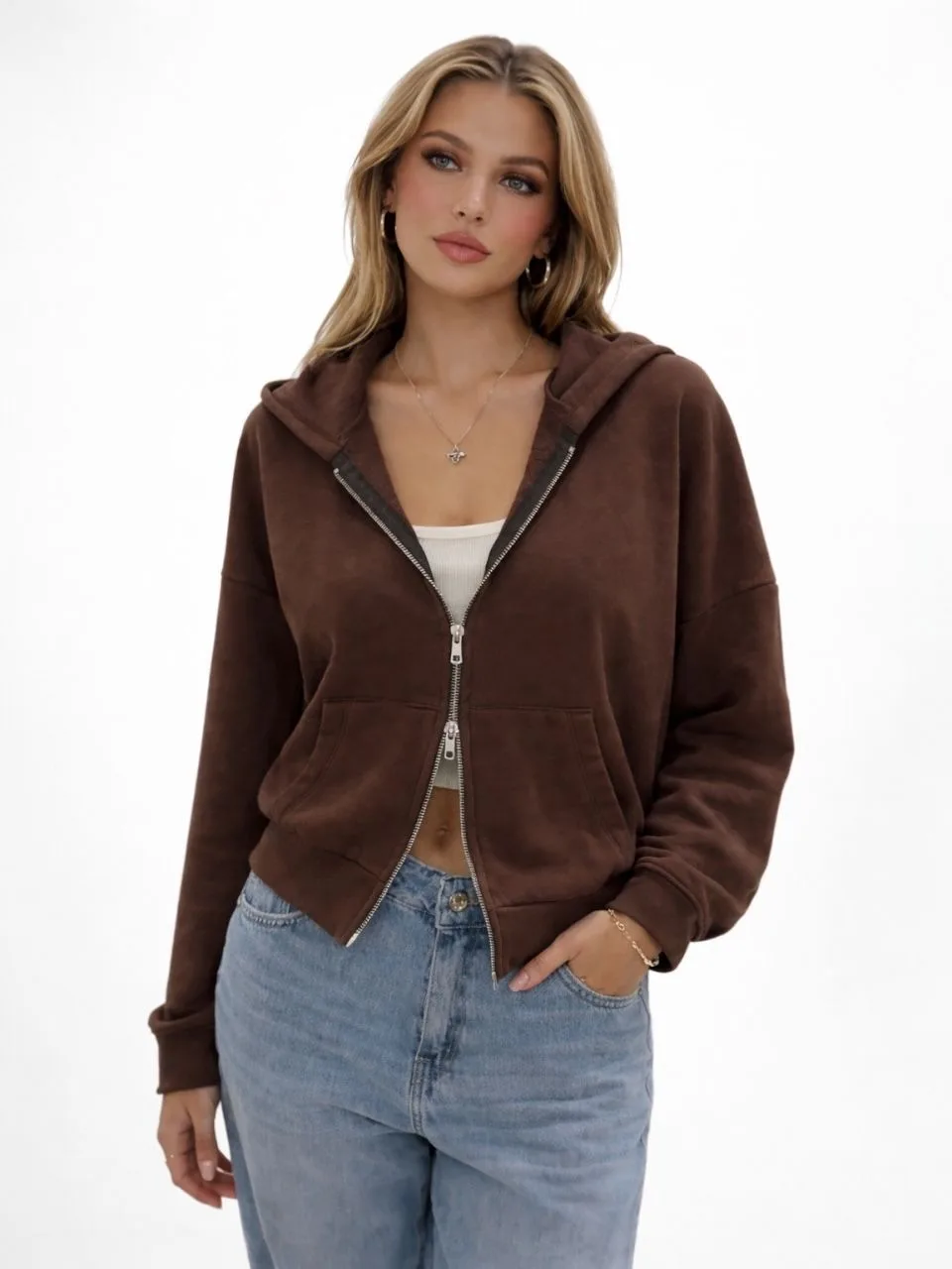 Campera Canguro DOBLE CIERRE FRIZA