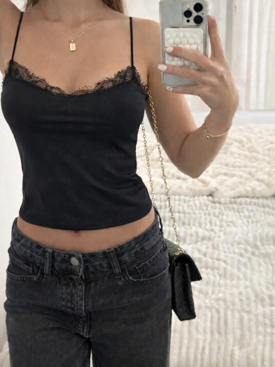 Top Puntilla “BRA” Microfibra