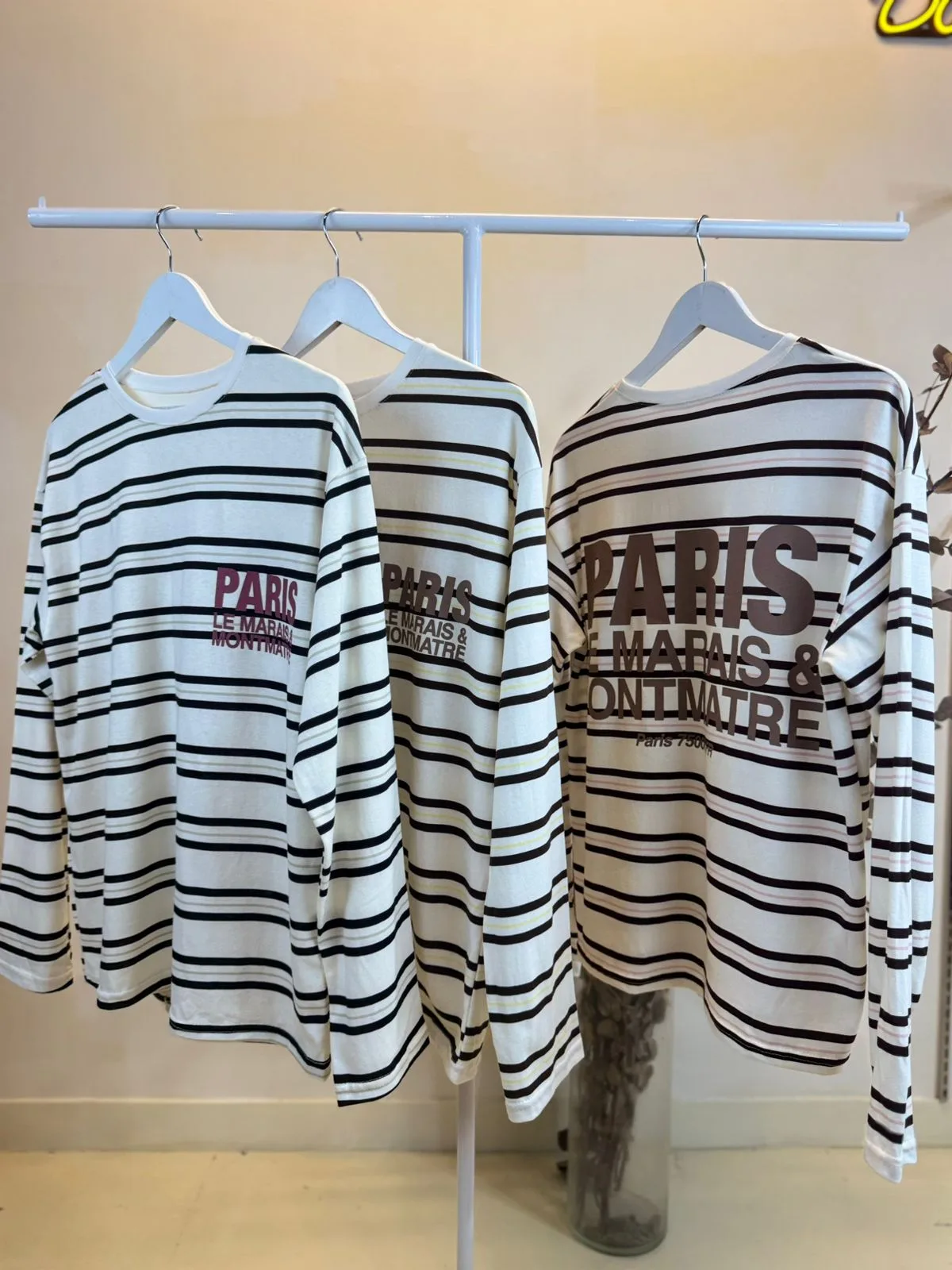 Remera M/L “PARIS” Jersey RAYADO