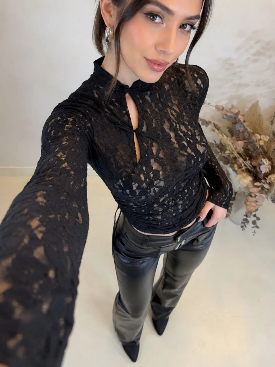Top alamares “YUI” ENCAJE