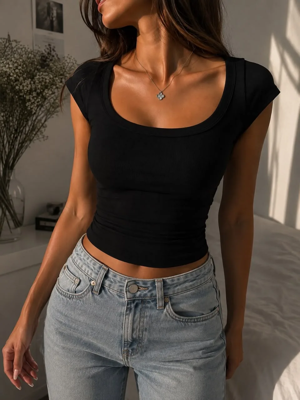 Top basico cuello U cavado Morley