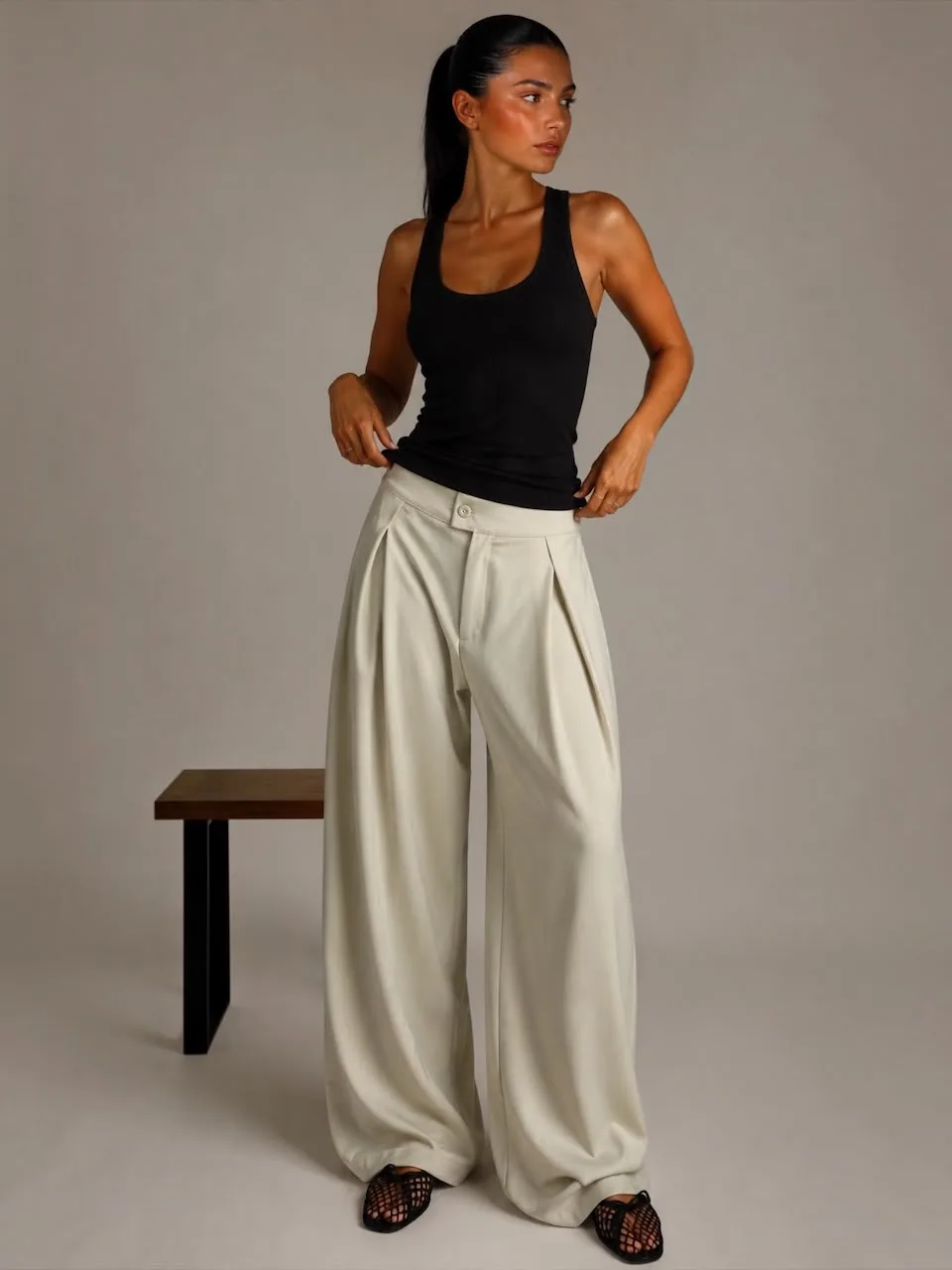 Pantalon sastrero PINZADO GRANDE CRUZADO Crep