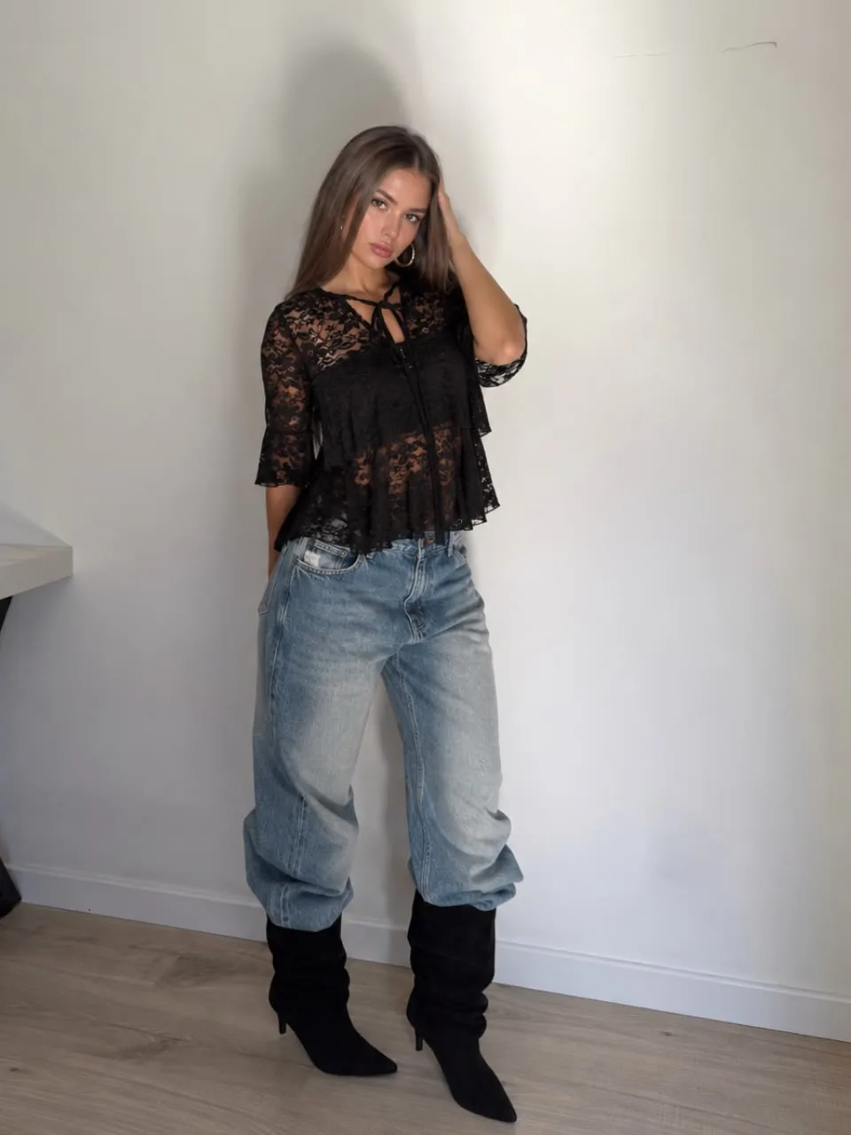 Blusa m/c “OPORTO” Encaje