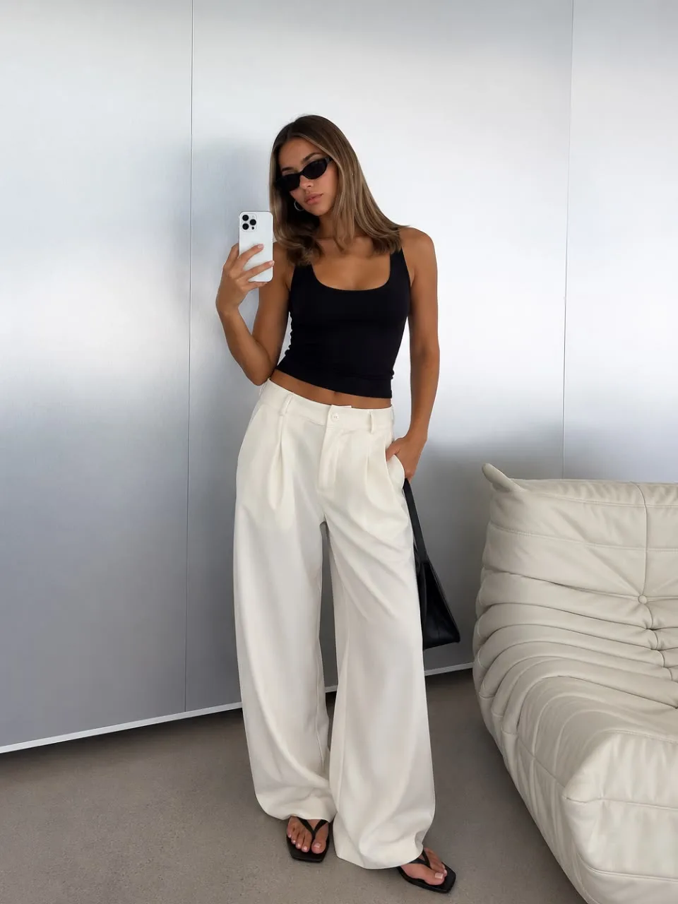 Pantalon suelto pinzado Sastrero Crep